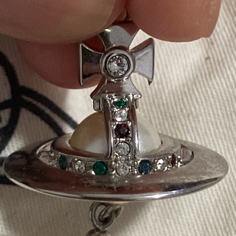 Vivienne Westwood Silver Toned Pearl Drop Earrings - Picture 7 of 9